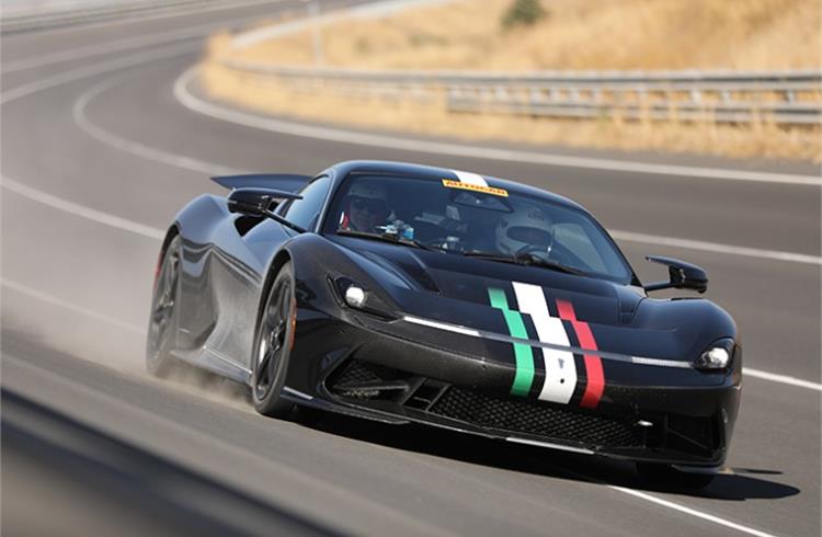 The Battista produces over 1,900hp and 2,340Nm torque, with power distributed across all four wheels via four motors.
