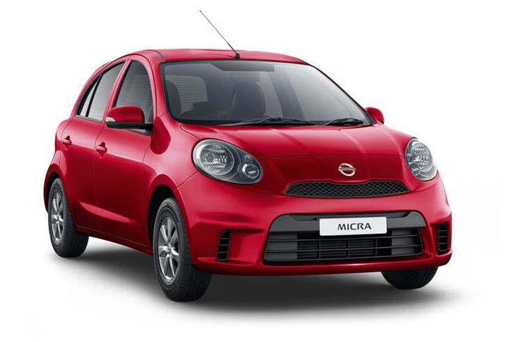 The Micra Active's design is based on the pre-facelift model