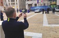 Aston’s car display outside the LSE included 007’s DB5