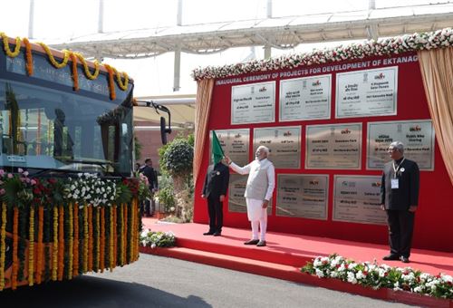 Prime Minister Narendra Modi flags off 30 JBM Electric Buses on Sardar Patel’s Jayanti