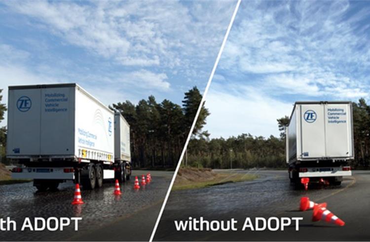 ADOPT stability control for automated trucks: This ZF solution is designed to help self-driving trucks (Level 4) stay on the safest and most efficient trajectory , even in difficult driving conditions