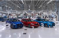 The models currently produced at BMW Group Plant Leipzig (from left): BMW 2 Series Active Tourer, 1 Series (here the BMW 128ti milestone vehicle) and 2 Series Gran Coupé.