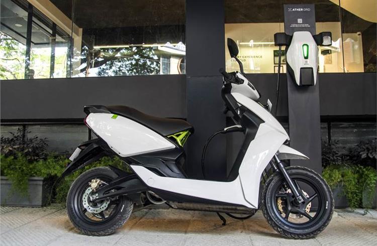 Ather Energy's e-scooter and the Ather Grid, the charging station