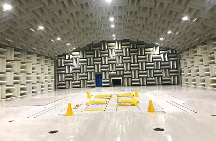 The 2.2-metre-thick walls of the NVH lab are made up of sound-absorbing materials and help study unwanted noise and vibration levels including engine, road, wind, electronic seats and brakes.
