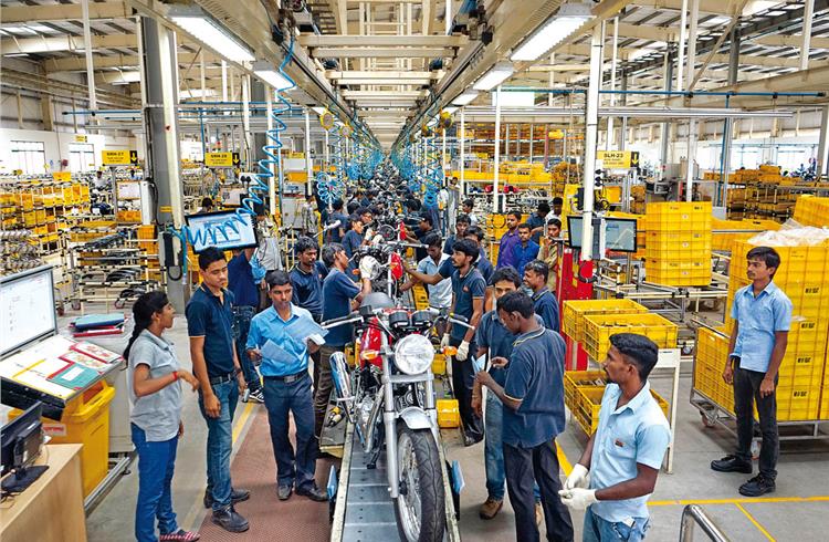 File photograph of Royal Enfield plant.  