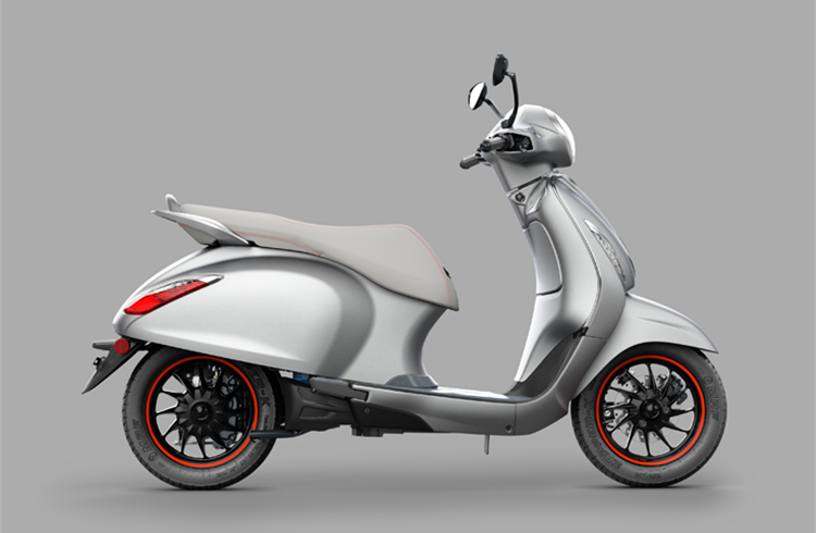 The Chetak, which has a 4kW electric motor and IP67-rated lithium-ion battery pack, has two riding modes – Eco (95km range) and Sport (85km range) – and a reverse assist feature as well.