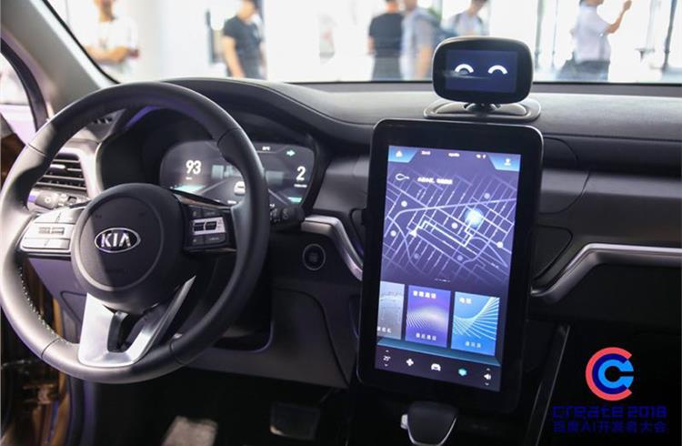 Xiaodu In-Car OS was demonstrated at Baidu Create 2018 in a Kia Sportage