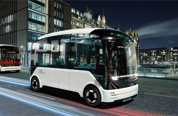 Impression of the autonomous driving shuttle vehicle that Schaeffler and VDL Groep plan to develop and produce together. 