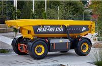In October 2021, Volvo Group unveiled the world-first vehicle, a load carrier for mining and quarrying applications, made using SSAB’s fossil-free steel. 