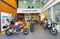 The BMW Motorrad section displays six motorcycles along with the latest lifestyle and accessories collection. 