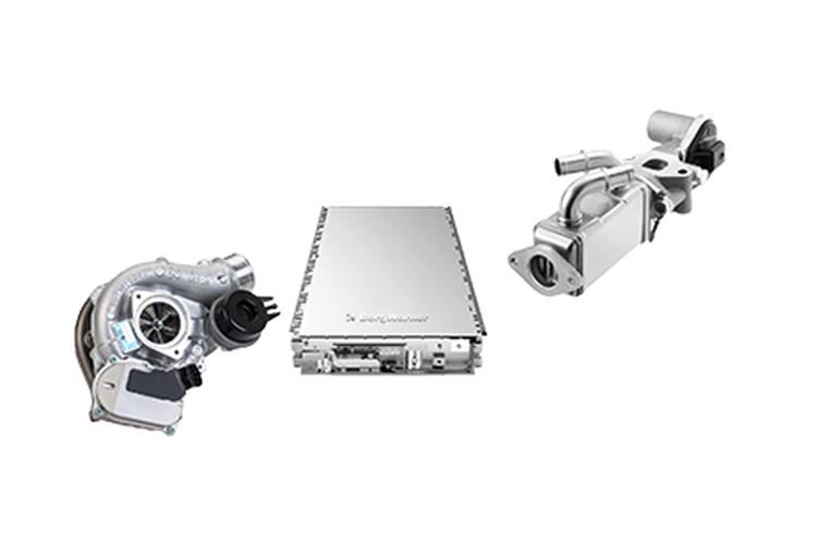 BorgWarner will be showcasing its EGR module (right), its battery module (middle) and its VTG turbocharger for petrol engines (left) at Auto Expo 2020.