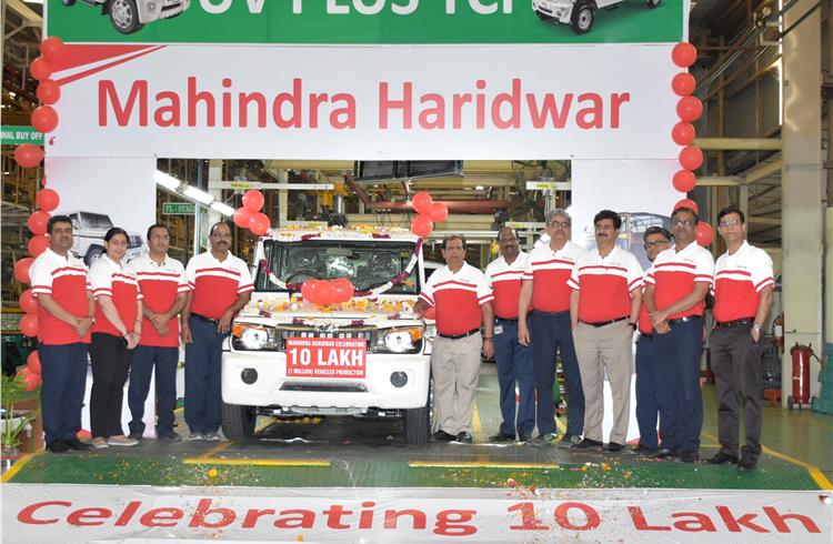 The popular Bolero is the landmark millionth vehicle from the Haridwar plant which also manufactures three-wheelers.