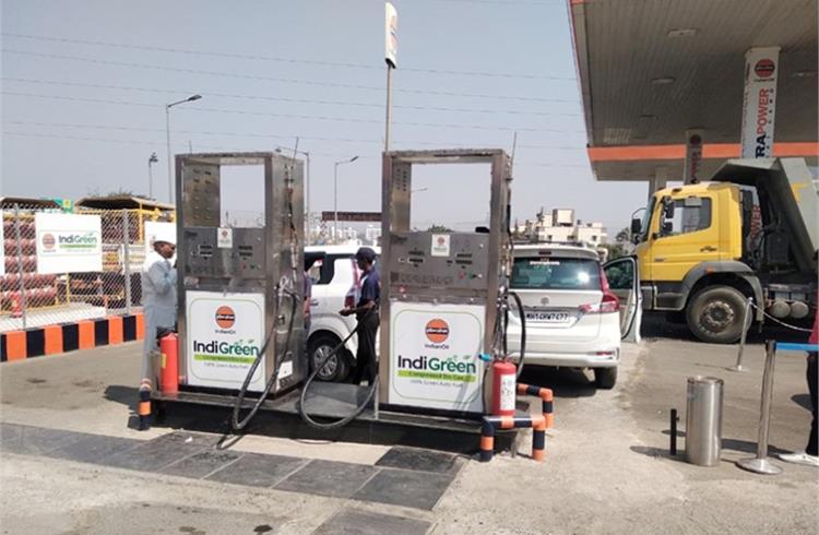 Indian Oil alternate fuel station at Talegaon Dabhade, Pune, operated by ABC India for which Noble Exchange is the supplier of compressed biogas (CBG).