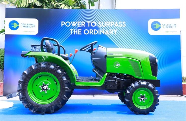 Cellestial E-Mobility is targeting to price the e-tractor around Rs 500,000, which it says will be significantly lower than its diesel counterpart.