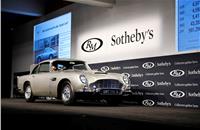 The 1965 Aston Martin DB5 'Bond Car' has notched a record-breaking $6,385,000 (Rs 45.37 crore) during a single-marque 'Evening with Aston Martin' at RM Sotheby’s Monterey auction.