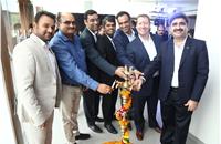 Narendra Singh Tomar, dealership principal, Central Volvo (extreme left), Charles Frump, managing director, Volvo Car India (2nd from extreme right) and Jyoti Malhotra, director- sales and marketing, 
