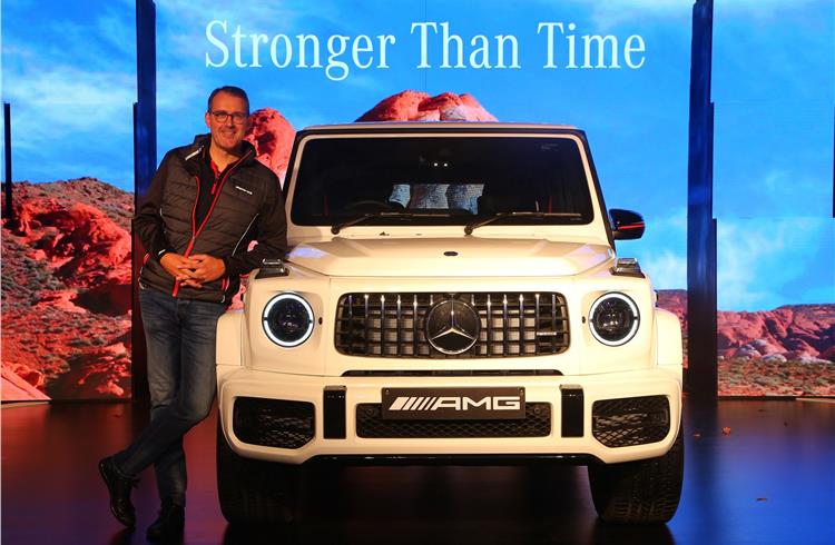 Michael Jopp, vice-president, Sales & Marketing, Mercedes-Benz India, at the launch of the Mercedes-AMG G 63 in New Delhi today.