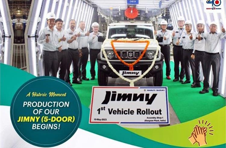 Maruti Suzuki begins production for the 5-door Jimny ahead of June launch