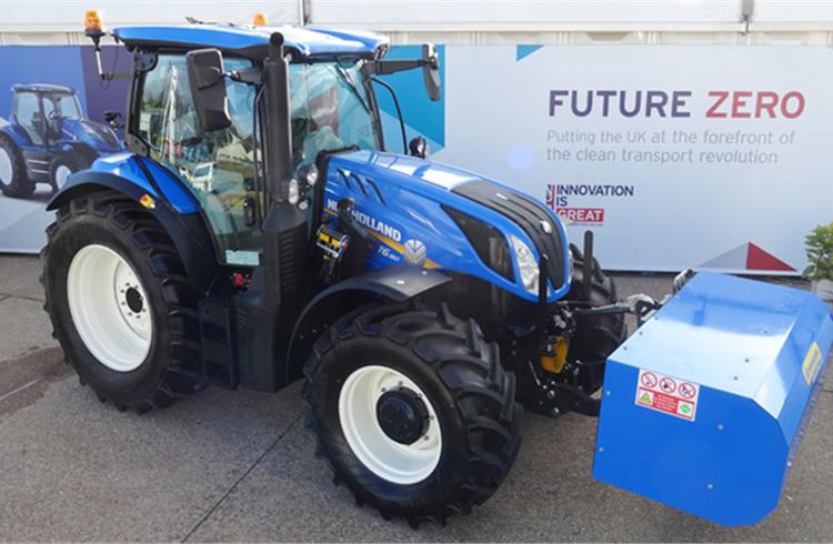 A pre-development LoCT project tractor. CNH Industrial partnered with exhaust aftertreatment tech specialist Eminox and thermal management  specialist Zircotec. Ricardo assisted in development design.