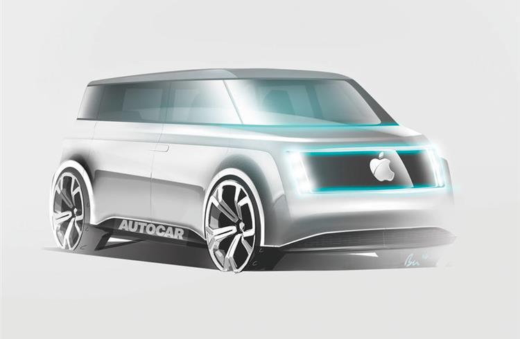 Autocar's render of Apple's maiden EV. (Copyright Autocar UK)