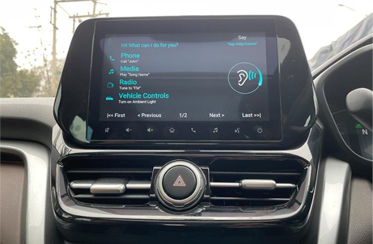 Nine-inch infotainment unit with connected car technology often activates voice assistant without 'Hey Toyota' command being called upon to do so.