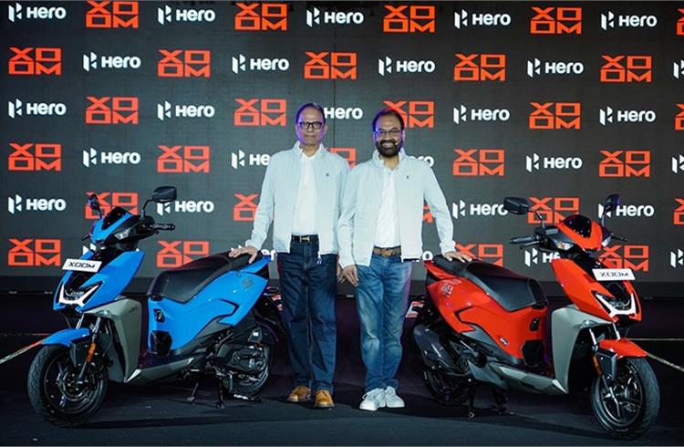 L-R: Hero MotoCorp’s Chief Technology Officer, Dr. Arun Jaura and Chief Growth Officer, Ranjivjit Singh with the Hero Xoom.