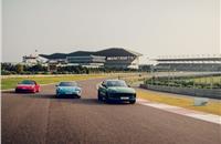 Taycan, Macan GTS and 911 S Cabriolet during the Porsche Experience at Buddh International Circuit