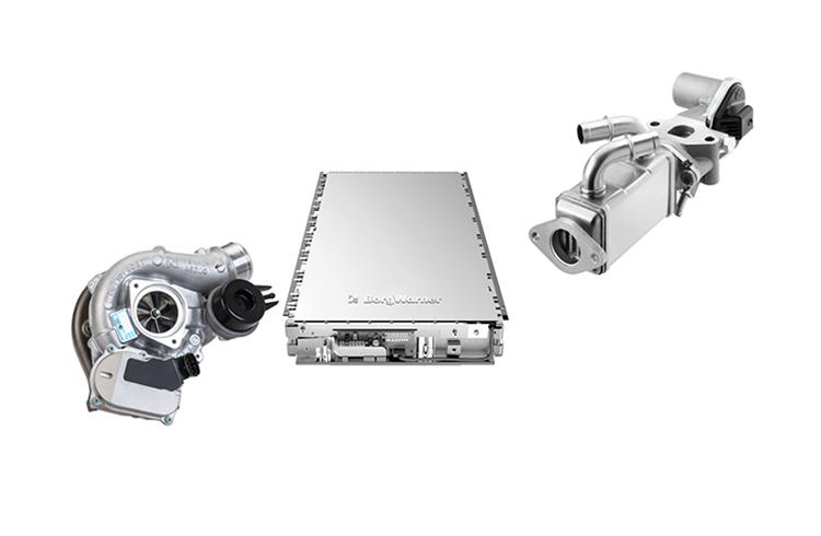 BorgWarner will be showcasing its EGR module (right), its battery module (middle) and its VTG turbocharger for petrol engines (left) at Auto Expo 2020; Hall No. 5, Stall No. 5.56