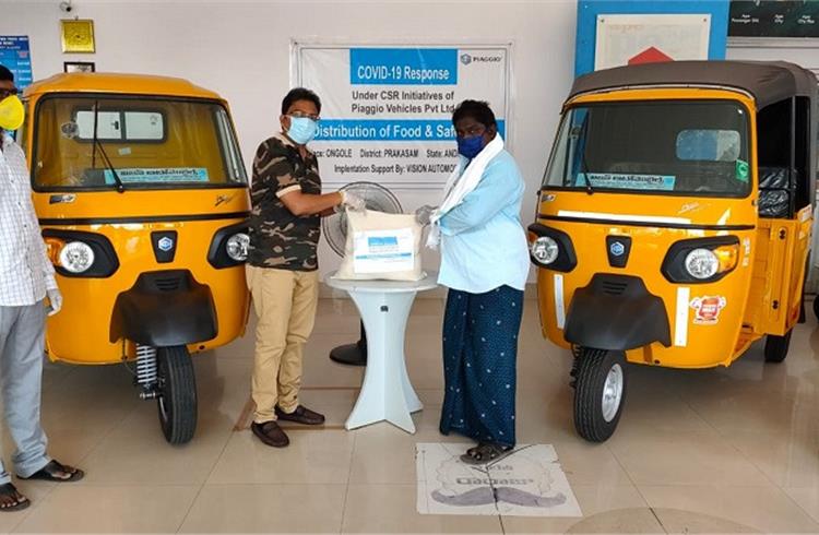 Piaggio donates over 11,000 ration kits to auto driver families in India