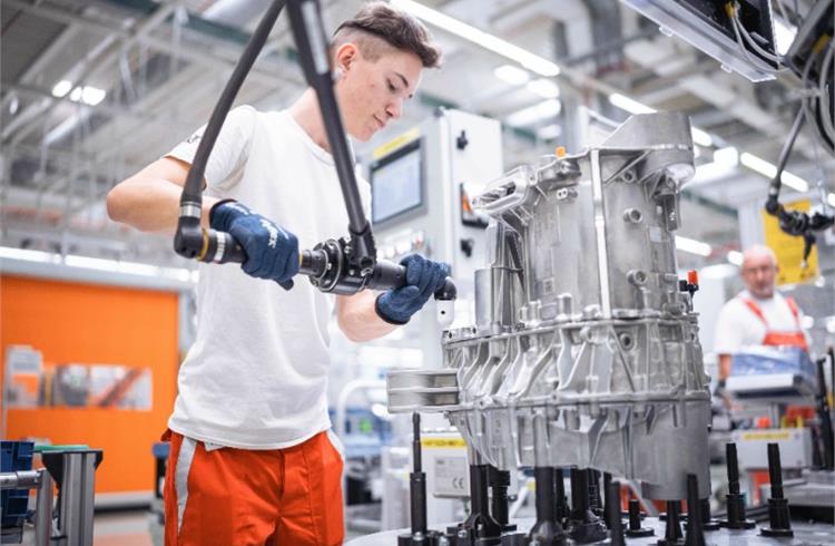 Around 700 employees work in three shifts to produce up to 2,000 electric motors a day for Audi's Premium Platform Electric (PPE).