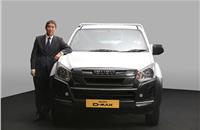 Ken Takashima, Deputy Managing Director, Isuzu Motors India with the BS VI D-Max.