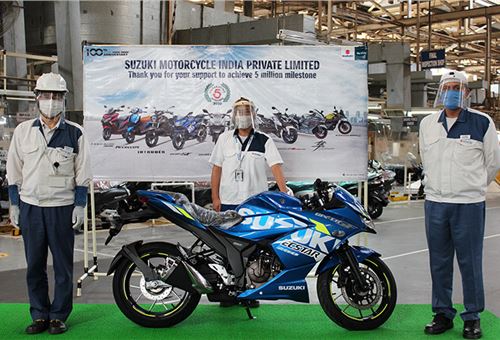 Suzuki Motorcycle India rolls out its five millionth two-wheeler