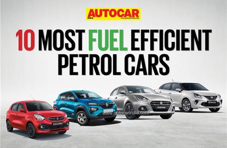 Top 10 fuel-efficient petrol cars in India