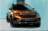The first exterior sketch provides a glimpse of the Skoda Vision IN’s face, which echoes the design of the Kamiq sold abroad.