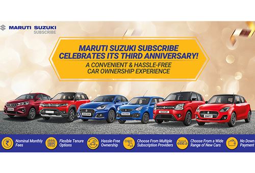 Maruti Suzuki Subscribe completes 3 years