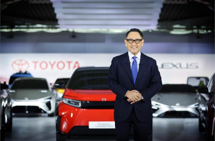 Toyota president Akio Toyoda: “We plan to roll out 30 battery EV models by 2030, globally offering a full line-up of battery EVs in the passenger and commercial segments.”