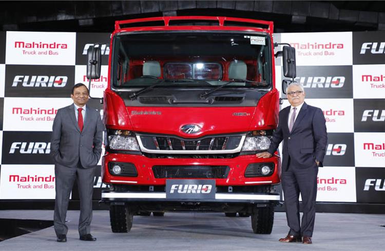 Dr Pawan Goenka, MD, Mahindra & Mahindra and Rajan Wadhera, President, Automotive Sector, Mahindra & Mahindra, at the launch of Mahindra Furio, the new range of ICV trucks.  