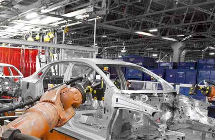 The Volkswagen plant in Chakan covers 2.3 million square metres (572 acres) and has a production capacity of up to 200,000 vehicles a year.