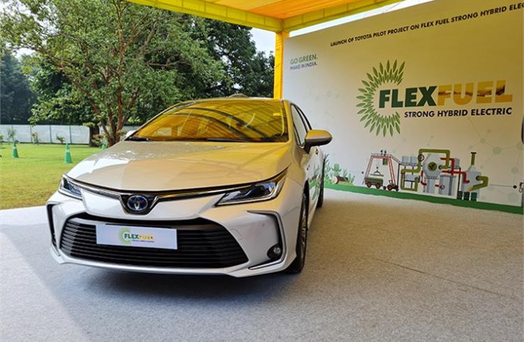 Toyota launched its flex-fuel strong HEV project in India in October 2022 with the Corolla Altis Hybrid. 