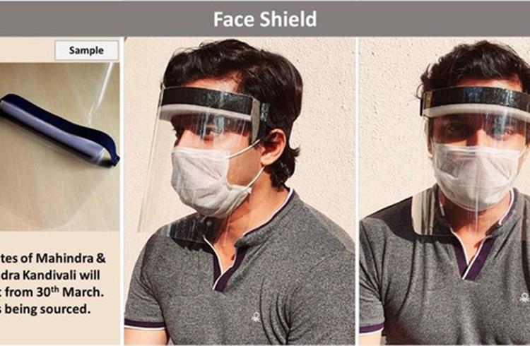 Mahindra producing a face shield/mask, developed from a design sourced from Ford, is a good example of a set of automotive industry alliance partners contributing to the fight against coronavirus. (Image: Dr Pawan Goenka/Twitter)