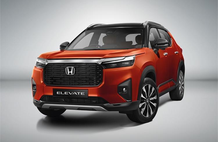 Honda Elevate has upright styling, and the large grille lends a bold and masculine frontal stance to the midsize SUV.