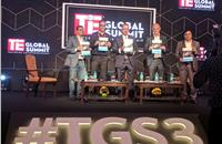 MG Motor India's, Rajeev Chaba, (2nd from left); Unlimit's Juergen Hase (2nd from right) and Cisco's Alok Srivastava announcing partnership to develop connected vehicles