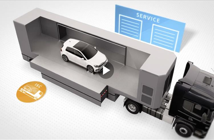 A major change in WLTP Stage II is the measurement of whether the emission limits are still met during vehicle operation. VW uses a mobile exhaust gas measurement lab for on-site measurements.