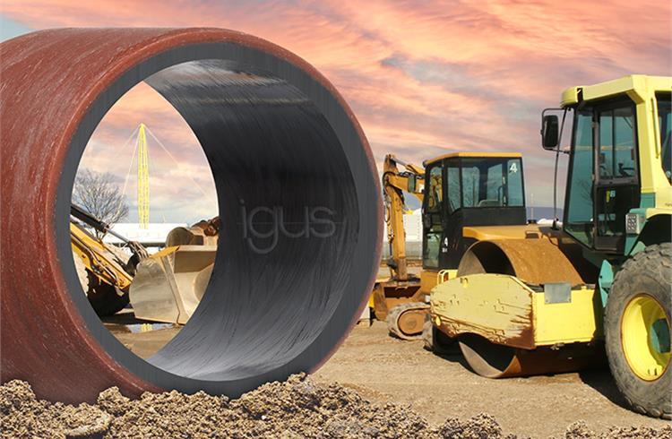 Lubrication-free, heavy-duty, wear-resistant: the new heavy-duty material iglidur TX2 saves costs and extends the service life in construction and agricultural machinery. (Source: igus GmbH)