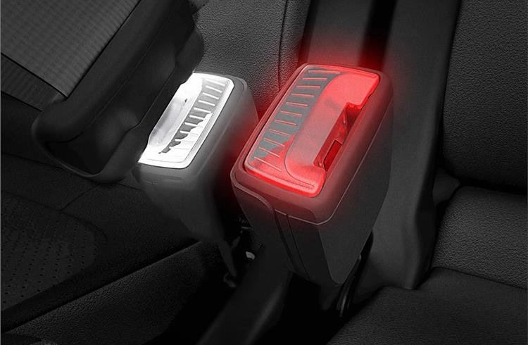 Patented illuminated seatbelt buckles make it easier to fasten the seatbelt in the dark.