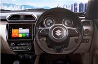 ​The Dzire's dashboard layout remains unchanged albeit the 2020 model features Maruti Suzuki’s new SmartPlay Studio infotainment system with Android Auto and Apple CarPlay support. 