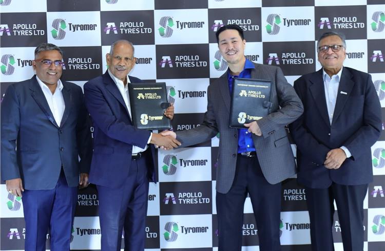 Apollo Tyres and Tyromer Inc announce Sustainable Material Partnership