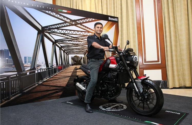 Vikas Jhabakh, MD, Benelli India at the launch of the Leoncino 250.