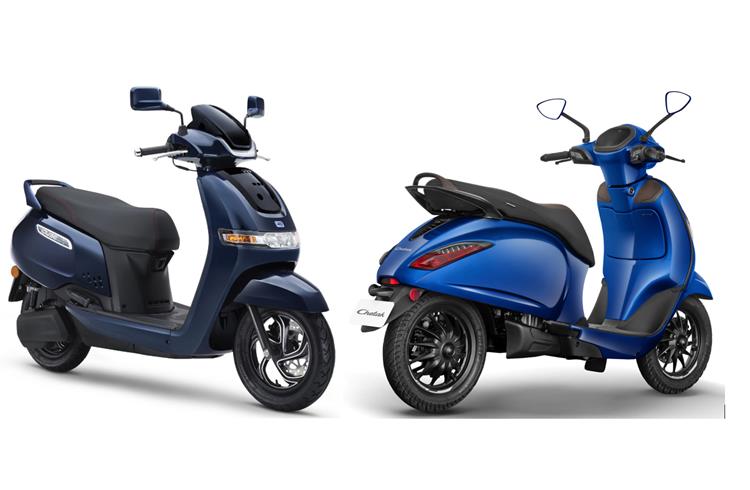 TVS iQube and Bajaj Chetak: riding the wave of demand for electric two-wheelers in India.  