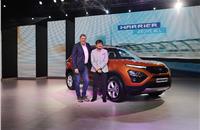 L-R: Guenter Butschek, CEO and managing director, Tata Motors and Mayank Pareek, president – Passenger Vehicle Business Unit, Tata Motors at the launch of the Tata Harrier in Mumbai.